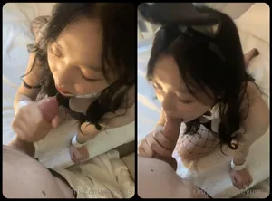 Thỏ con nứng lồn thích mút cậu bé to